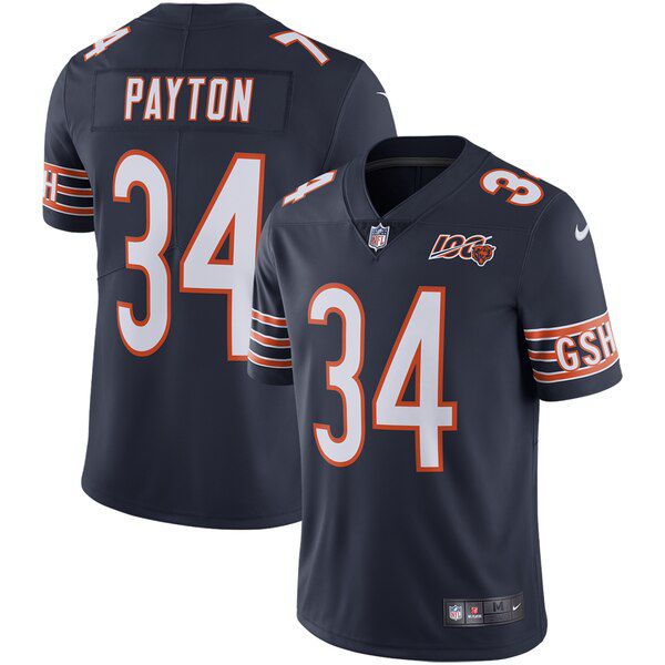 Men Chicago Bears 34 Payton Blue Nike 2019 100th Season Alternate Classic Retired Player Limited NFL Jerseys